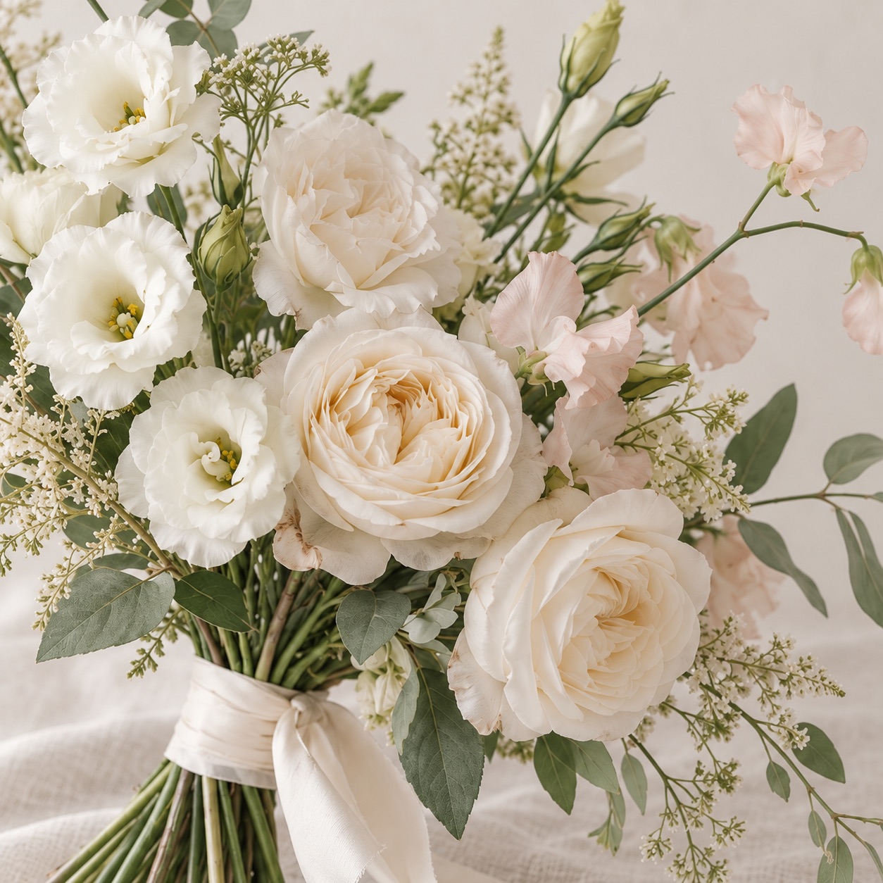 Alternate detail of the blush bouquet